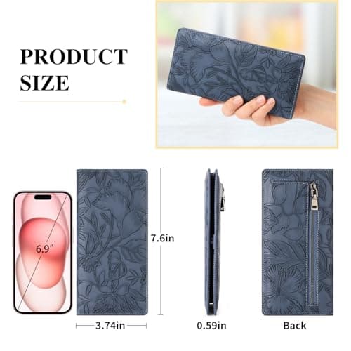 FALAN MULE Ultra Slim Thin Wallet for Women Bifold Leather RFID Blocking Designer Credit Card Holder
