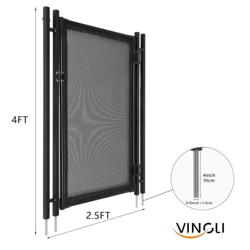 VINGLI Pool Fence Gate,4Ft x 2.5Ft Swimming Pool Fence in Ground Pool Safety Fencing (4FT × 2.5FT)