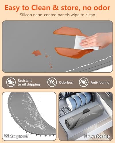 seenlast Warming Mat for Food with Adjustable Temperature Timer,10S Fast Heating Silicone Food Warmers for Parties Buffet and Home Daily,Food Warming Mat with Insulating Pad Raised Feet Protects Table B0FDWZ3ZLC