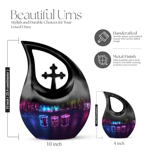 Drum Set Keepsake Funeral Tiny Urn for Ashes Adult Male & Female, Drop Burial Cremation Urns for Human Cremains, Memorials & Funerary Ash Holders, Memorial Gifts for Loved Ones, 3 Inch B0FFZF7VRH