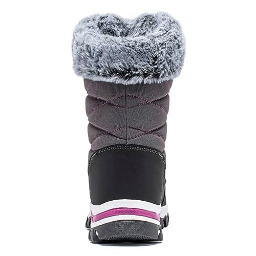 HOBIBEAR Women's Waterproof Winter Snow Boots Lightweight Warm Faux Fur Lined Mid-Calf Booties