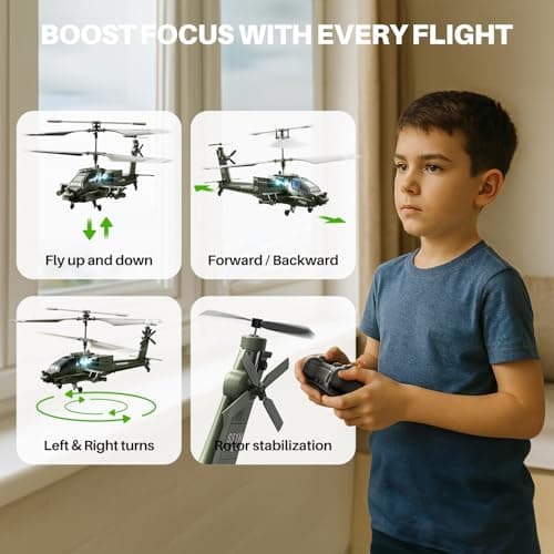 SYMA RC Helicopters, S51H Remote Control Helicopter 2.4GHz Military Army Toys for Boys Girls Kids with Altitude Hold, One Key Take Off/Landing, LED Light, Low Battery Reminder