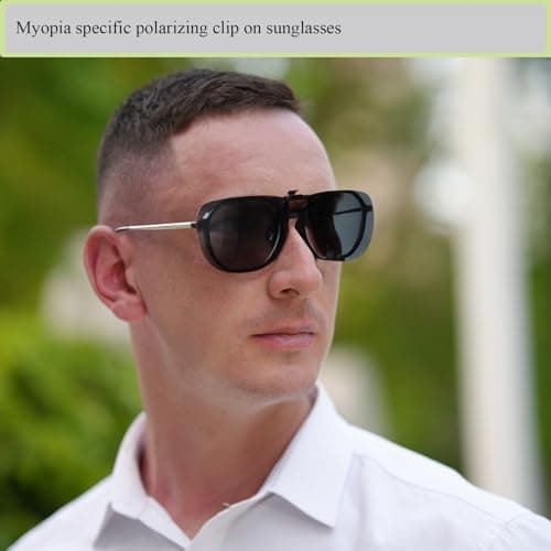 MONICE Fishing Clip on Flip up Polarized Sunglasses Fit Over Prescription Glasses Driving UV Protection Gift Men Women
