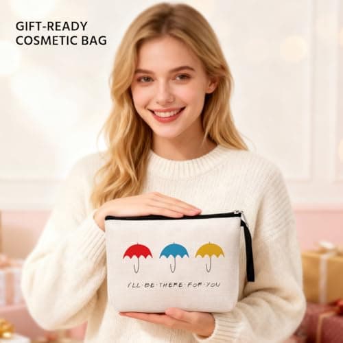 Friends TV Show Christmas Wedding Birthday Gift for Friend, BFF Sister - I'LL be There for YOU Friends Jztco Bestie Gifts for Women Makeup Bag, Friendship Gifts for Women B09NK25NXW