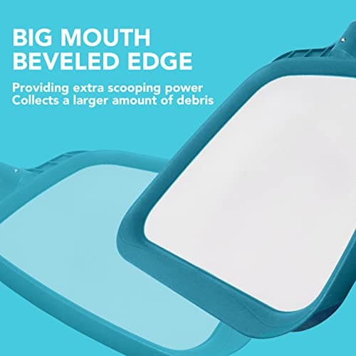 POOLWHALE Professional Pool Skimmer Net,Fine Mesh Net Bag,Heavy Duty Swimming Leaf Skimmer Cleaning Tool - Fast Cleaning,Debris Pickup Removal- Fits Standard Swimming Pool Poles(No Pole)