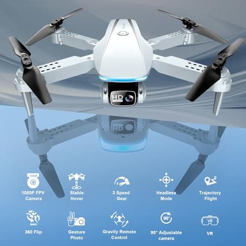 Oddire Drone with Camera - Drones for Adults with 2 Batteries, Carrying Case, 1080P HD Foldable Drone with Stable Hover, Trajectory Flight, Gravity Control, One Key Take Off/Land, 3D Flip, Toys
