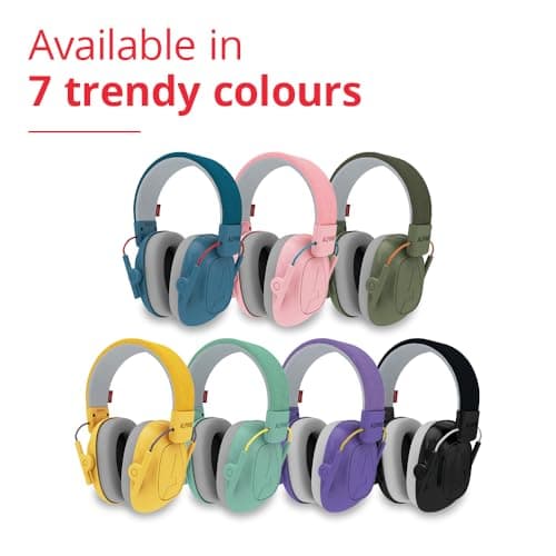 Alpine Muffy Kids - Hearing Protection - CE & ANSI Certified - Adjustable for Ages 3-16 years - Noise Cancelling Headphones - 25dB Sound Reduction Ideal for Protection and Concentration Aid – Black