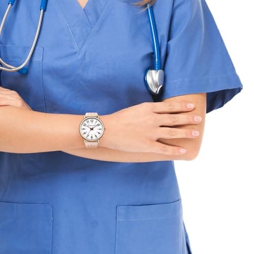 GAOFAN HOUR Waterproof Nurse Watch for Medical Professionals,Doctors Nursing Students Women Men,12/24 Hour Military Time,Luminouse Easy Read Dial,Soft and Breathable Silicone Band