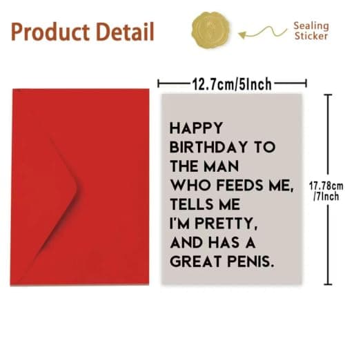Funny Birthday Card Gift for Men Husband Boyfriend Him,Cheeky and Romantic Bday Card