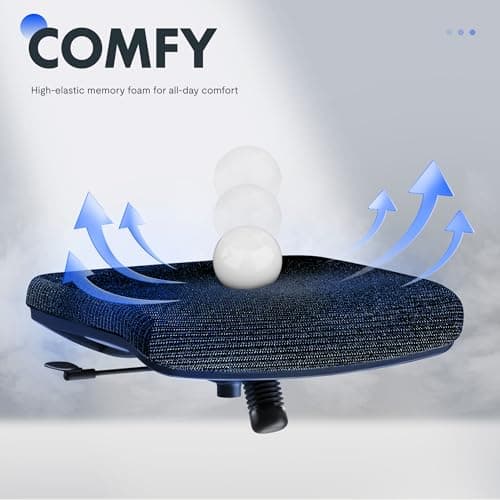 FLEXISPOT OC3 Cloud Ergonomic Office Chair with Footrest, High Back Computer Chair with Adjustable Lumbar Support/2D Headrest, Desk Chairs for Home Office Gaming Working, Black,Foam Seat,Cloud-F
