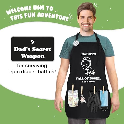 MUNIFICENCE APRON DADDY TO BE GAG GIFT, BABY SHOWER FUNNY ACTIVITY, GENDER REVEAL, NEW DADDY