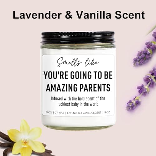 Cute Candle, New Parents Gifts for Couples, New Mom & Dad - Funny Christmas, Pregnancy, Gender Reveal Gifts for Parents to Be, Expecting Mom, 1st Time Mommy to Be, New Dad - 9 oz