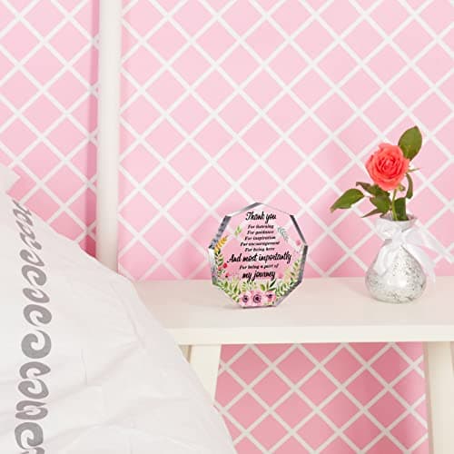 Appreciation Gifts with Inspirational Quotes Gift for Coworker Employee Nurse Acrylic Xmas Desk Decor for Teacher Leader Boss Yinder Acrylic Christmas Appreciation Thank You Gifts, Nonagon Poppy B0BLGD4QTQ