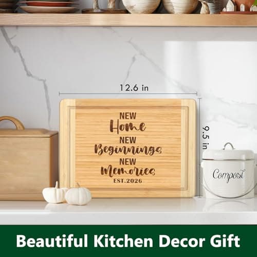 New Beginnings Gifts for Women Men Couple New Homeowner Closing New Apartment Essentials New Memories House Warming Gift New Home 2026,Engraved Cutting Board New Home Gift Ideas B0DS43P1D8