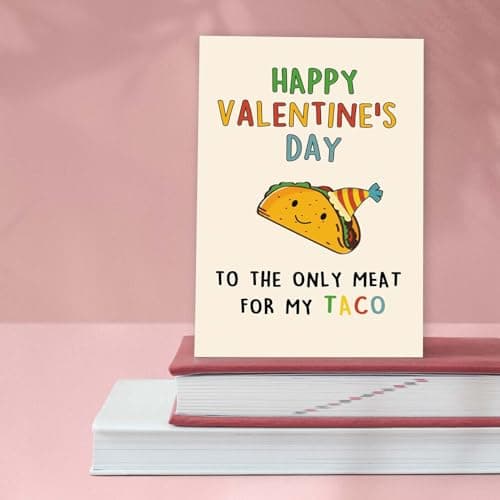 Lovely Taco Valentines Day Card for Him Her, Naughty Valentine's Day Gift for Husband Wife, Romantic Boyfriend Girlfriend Vday Card, To The Only Meat for My Taco