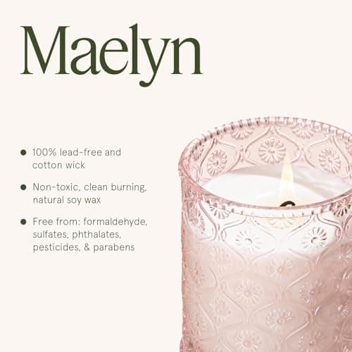 LA JOLIE MUSE Santal Rose Scented Candle – Saffron, Rose & Leather | 6 oz Natural Soy Wax | 40 Hours Clean Burn | Gift-Ready for Hosts & Gatherings | Elegant Home Decor