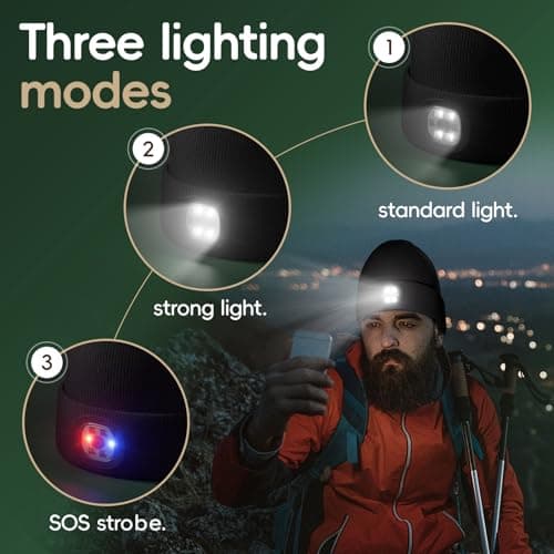 Unisex Beanie with The Light, Gifts for Men Women Husband Him