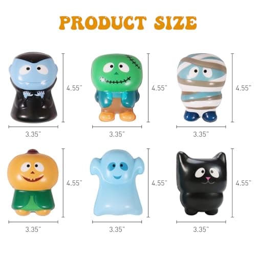 New 6 Packs-Halloween Squishies Toys Slow Rising Party Favors:Pumpkin,Zombie,Black Cat,Mummy,Vampire,Ghost Halloween Treat Bag Classroom Prizes,Stress Relief Toys for Kids Toddlers Gift