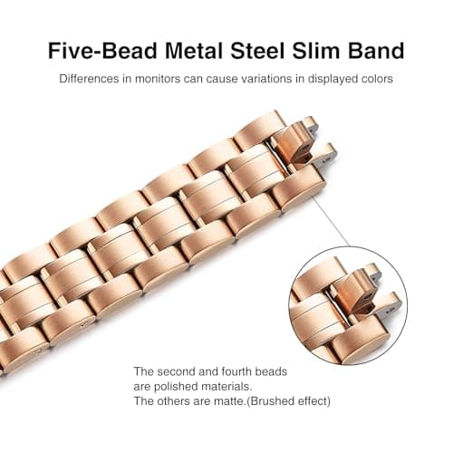 STIROLL Thin Replacement Band Compatible for Apple Watch 38mm 40mm 41mm 42mm(Series 11 10), Stainless Steel Metal Wristband Women Men for iWatch Ultra SE Series 9 8 7 6 5 4 3 2 1, Rose Gold