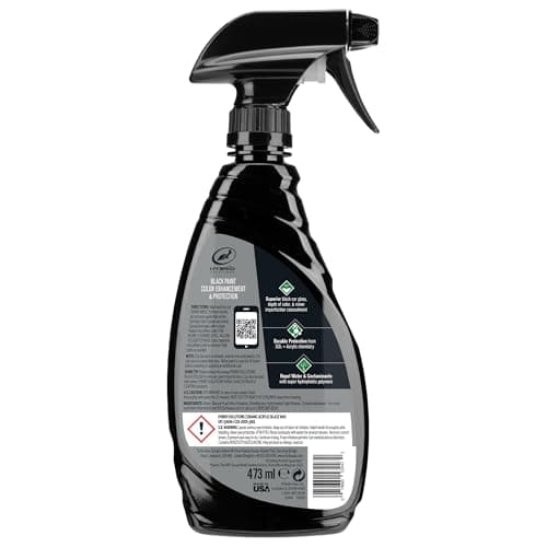 Turtle Wax Hybrid Solutions Ceramic Acrylic Black Car Wax Spray, Restores Apperance of Black Car Paint, Ceramic Coating Protection, Extreme Water Beading, High Gloss Shine, 16 oz (Pack of 1)