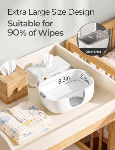 Wipe Warmer with Night Light, Fast and Even Heating, 4 Adjustable Temperature Modes, Baby Shower & Registry Must-haves, Grey Momcozy Baby Wipe Warmer, Innovative Spring Design,Large Capacity Dispenser B0FZKLFGJ1