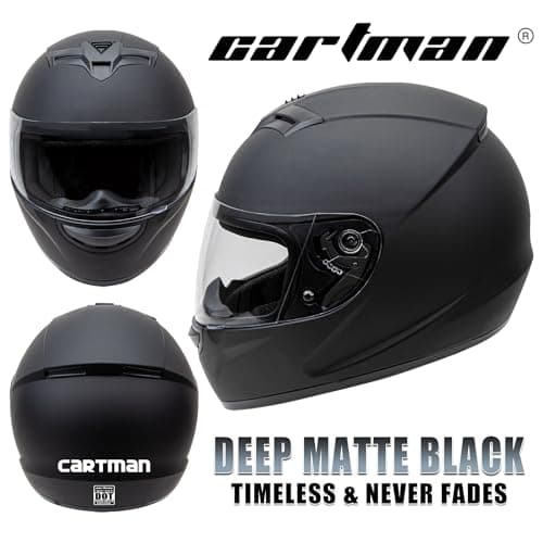 Cartman Full Face Motorbike Helmet - DOT Certified for Racing & Street Bikes, Adult Visor Helmet with Aerodynamic Design