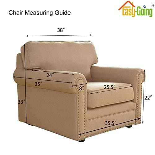 Easy-Going Stretch Chair Sofa Slipcover 1-Piece Couch Sofa Cover Furniture Protector Soft with Elastic Bottom for Kids, Pet. Spandex Jacquard Fabric Small Checks (Chair, Dark Gray)