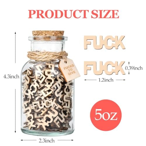Birthday Gag Gifts for Women Men Adults Her Him, Jar of Wooden Cutout Letter Piece (5oz) - White Elephant Gifts for Friend Coworker Funny Presents Ideas for Christmas Valentines Anniversary Retirement