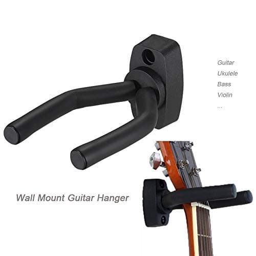 Guitar Mount Wall Hanger Stand Ukulele Wall Hook Keep Holder Mount Display 2 Pack with Guitar Picks Violin Wall Stand Mandolin Rack Bracket Bass Accessories Easy To Install(5 pack guitar picks)