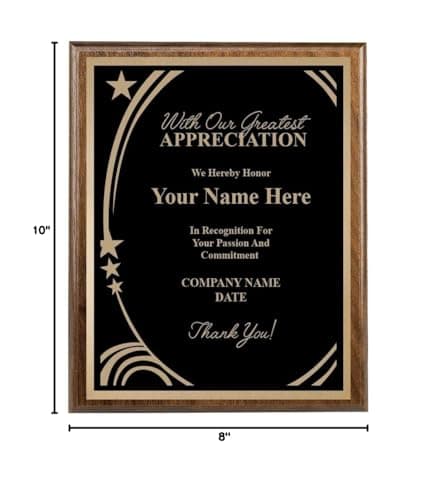 Crown Awards 8x10 Personalized Recognition Plaque Trophy Award B08XWCRK1P