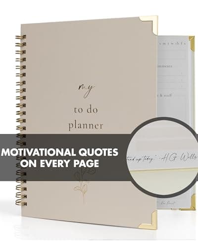 Beautiful To Do List Notebook - Aesthetic Daily Planner to Easily Organize Your Tasks And Boost Productivity - Stylish Undated ADHD Planner Gift and The Perfect School or Office Supplies For Women