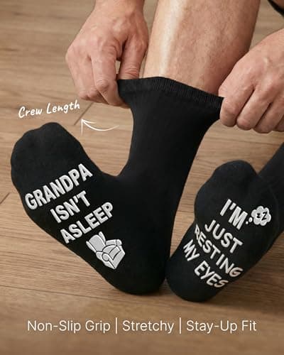 Jeasona Grandpa Gifts Funny Gifts for Grandpa Birthday Novelty Non-slip Socks