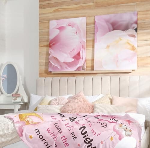 Nicetous Baptism Gifts for Girl Boy Blanket 50x40in, Baptismal Gifts for Women/Kid/Baby Girl, Baptism Favors, Christening Gifts for Girls, Baptism Gift Idea Throw Blanket