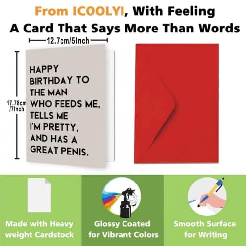 Funny Birthday Card Gift for Men Husband Boyfriend Him,Cheeky and Romantic Bday Card