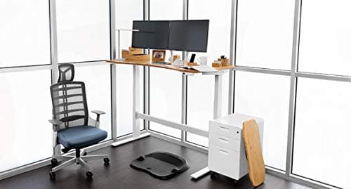 UPLIFT DESK 2-Leg V2-Commercial C-Frame Height Adjustable Standing Desk Frame (White), No Desktop, Advanced Memory Keypad, Free Wire Tray