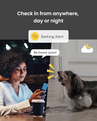 Furbo 360° Dog Camera: Pet Security Cam w/Barking Alerts, Rotating View, Treat Toss w/Phone App, Smart Home Puppy Monitoring, 2-Way Speaker, No Subscription Needed. Standard See, Talk, & Toss Features