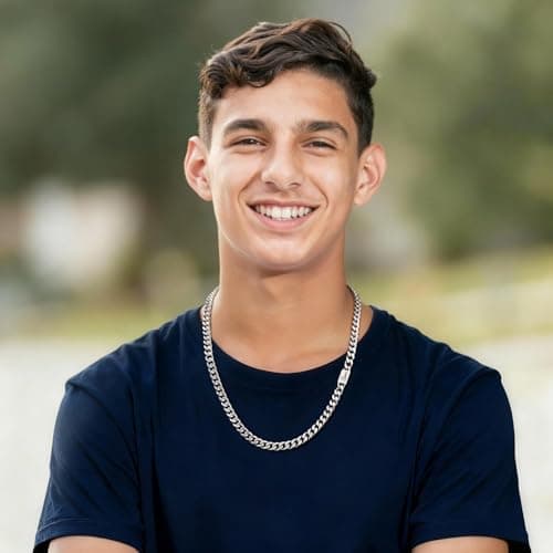 MEALGUET Stocking Stuffers 2025 Idea for Teen Boys Brother Son Grandson Love You Forever Engraved Stainless Steel Cuban Link Chain Necklace for Men Curb Chains Necklaces Jewelry Gift with Card