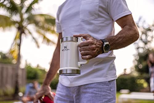 STANLEY Classic Bottle Opener Beer Stein 24 oz | Flip Up Lid and Heavy Duty Handle with Built In Bottle Opener | Insulated Stainless Steel Beer Mug | BPA-Free