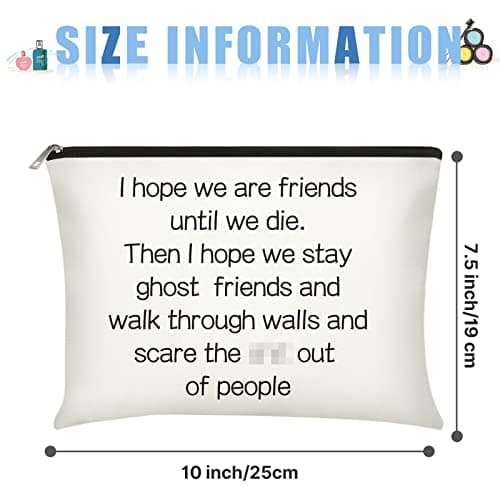 Frienda 3 Pcs Good Friend Gifts Cosmetic Bag for Women Friendship Makeup Bag Travel Cases for Birthday Graduation Moving Away Christmas Bestie Soul Sister(Trend Style)