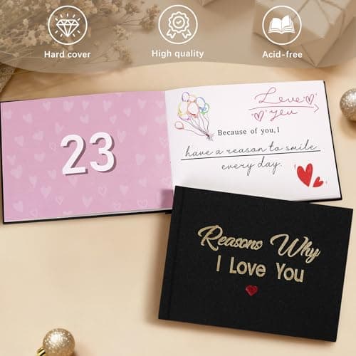 Artmag What I Love about You Fabric Book, Fill-in-the-Blank Love Journal Book for Couples Husband Wife Him Her Birthday Christmas Gifts Stocking Stuffer (Black) B0FNDNP2N3