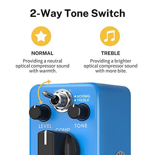 Donner Compressor Pedal, Ultimate Comp 2 Modes Compression Effect Pedal Pure Analog for Electric Guitar and Bass True Bypass