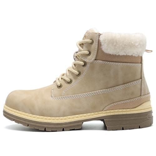 COTTIMO Womens Hiking Snow Winter Boots- Ladies Casual Outdoor Lightweight Ankle Boots Work Backpacking Lace up Fur Lined Walking Trekking Shoes