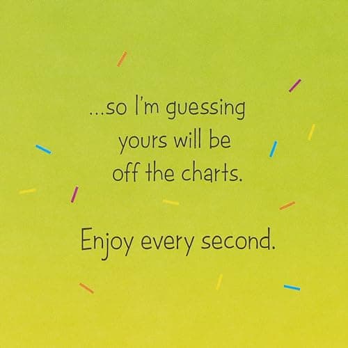 American Greetings Birthday Card (Enjoy Every Second) Sandwich Board Design B0CWVQFPKK