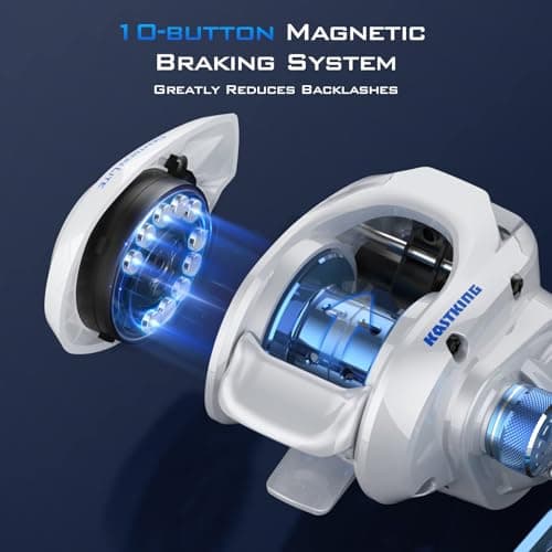 KastKing Centron Lite Baitcasting Fishing Reel – Lightweight, Glass Fiber Infused Nylon Frame – 7.6 OZ – 5 + 1 Anti-Reverse Ball Bearings, 7.1:1 High-Speed Gear Ratio Fishing Reel with Compact Design