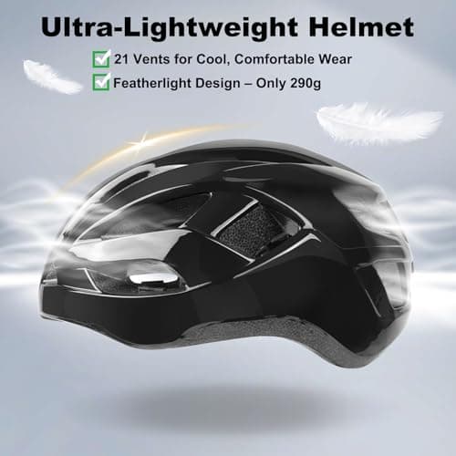 Bike Helmet Adult for Men, Lightweight Ebike Helmet with LED Light & Magnetic Goggles, USB Charging Cable Included, Cycling Helmet for Adult with Adjustable Dial Fit 22.8"- 24.4 "