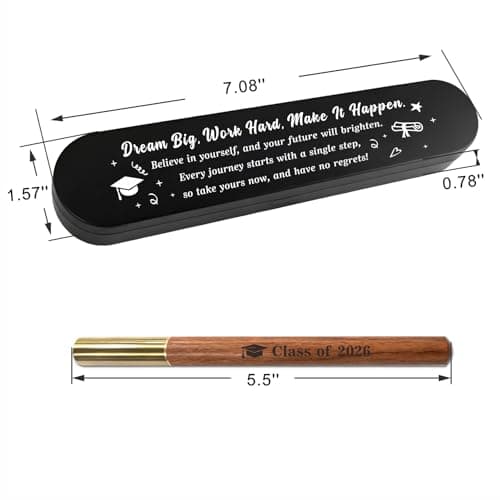 Inspirational Graduation Gifts for High School & College Graduates, Meaningful 2026 Commencement Keepsake for Him and Her Class of 2026 Engraved Wooden Gel Pen, Graduation Gift Pen with Black Box B0GQLGK1BP