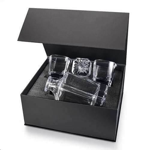 Personalized Whiskey Decanter Set - 5 Design Options - Custom Liquor 25 oz, 750ml Liquor Decanter w/Whiskey Glass Set Options, Birthday & Retirement Gifts for Men