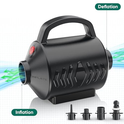 Electric Air Pump for Inflatable Pool Toys - High Power Quick-Fill Air Mattress Inflator Deflator Pump for Pool Float Raft Gymnastics Track Mat, Portable Air Pump 4 Nozzles AC 110-120V (400W)