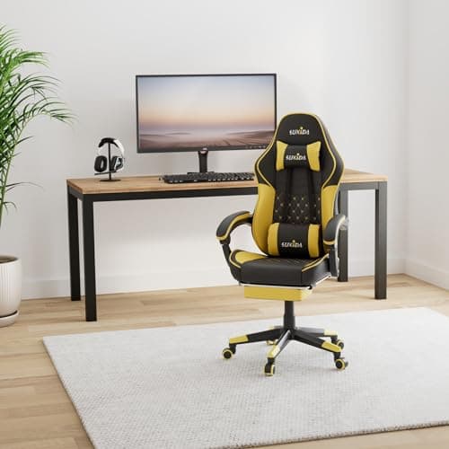 Ergonomic Video Gamer Chairs Gaming Computer Chair Gamer Chairs for Adults Massage Lumbar Support Swivel Height Adjustable Headrest Backrest