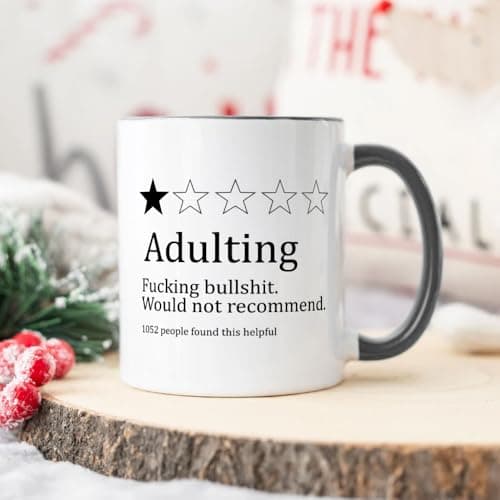 Funny Gifts for Age Ceremony, Hilarious Being an Adult Would Not Recommend Coffee Mug,Birthday Christmas Gifts for 18 Years Old Grown-Up Tea Cup 11 OZ B0DNJHSK26